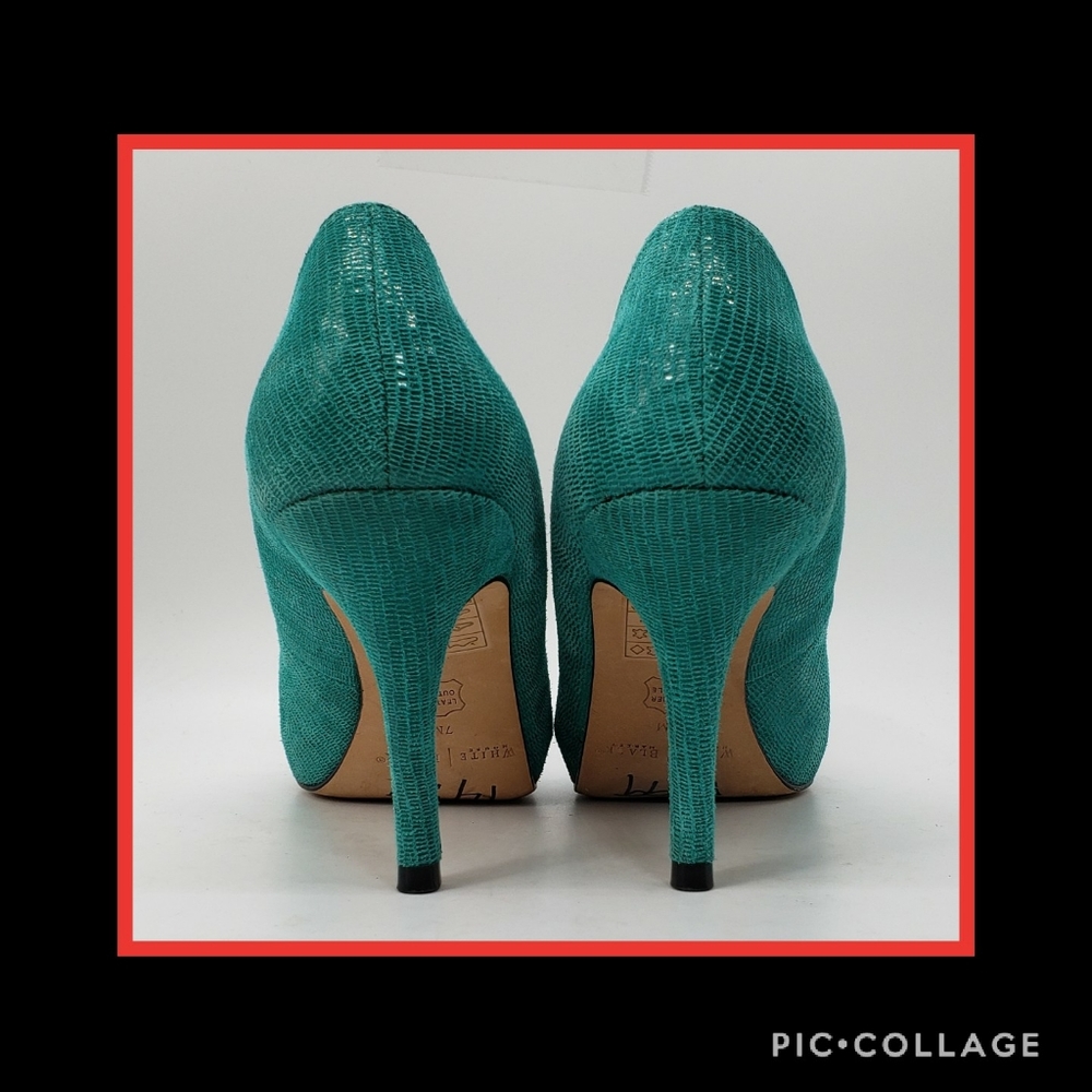 WHBM Teal & Black Heels Size 7 - Picture 7 of 8
